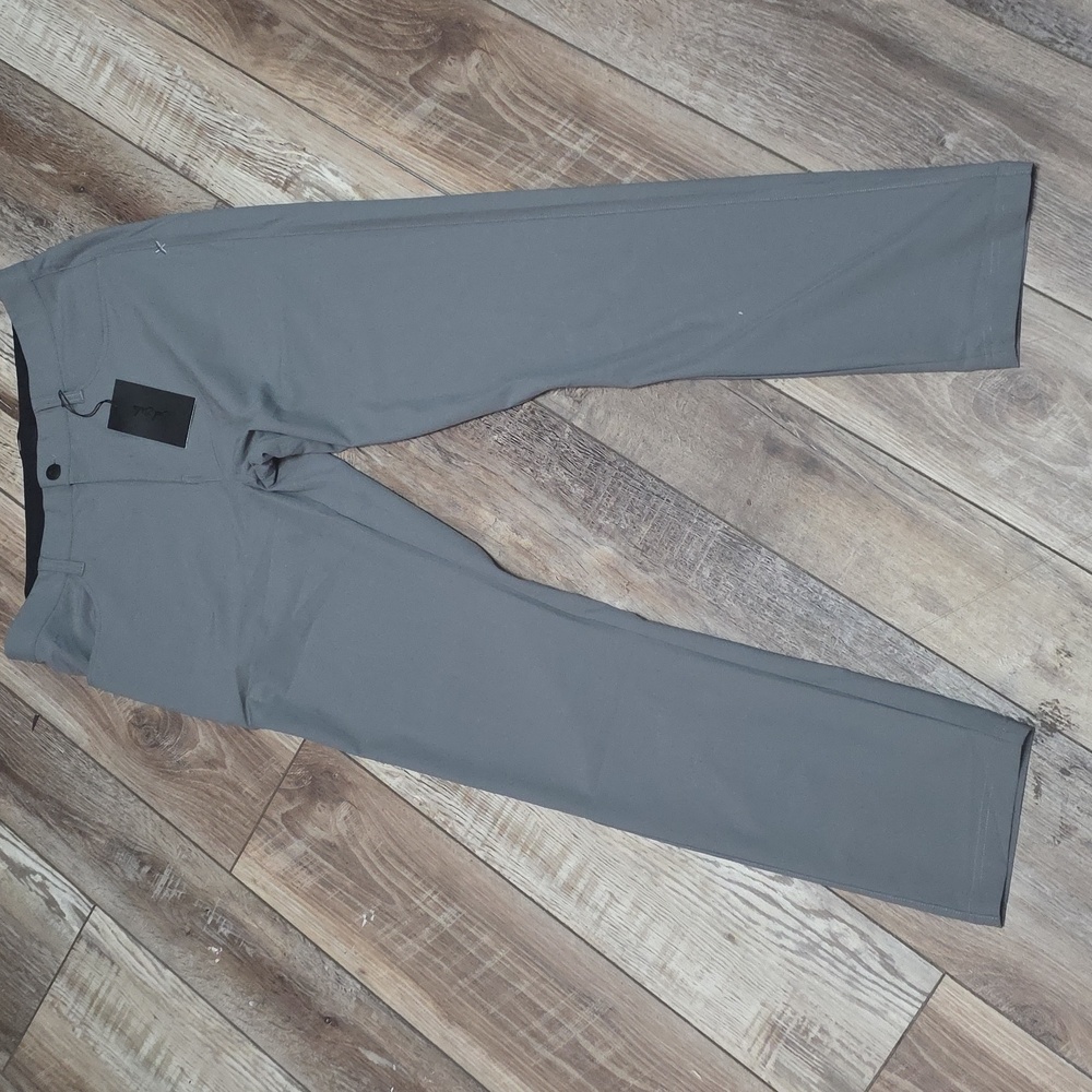 NWT Men's Bad Birdie Grey Commuter Pants. Elastic Waistband 34"x32"